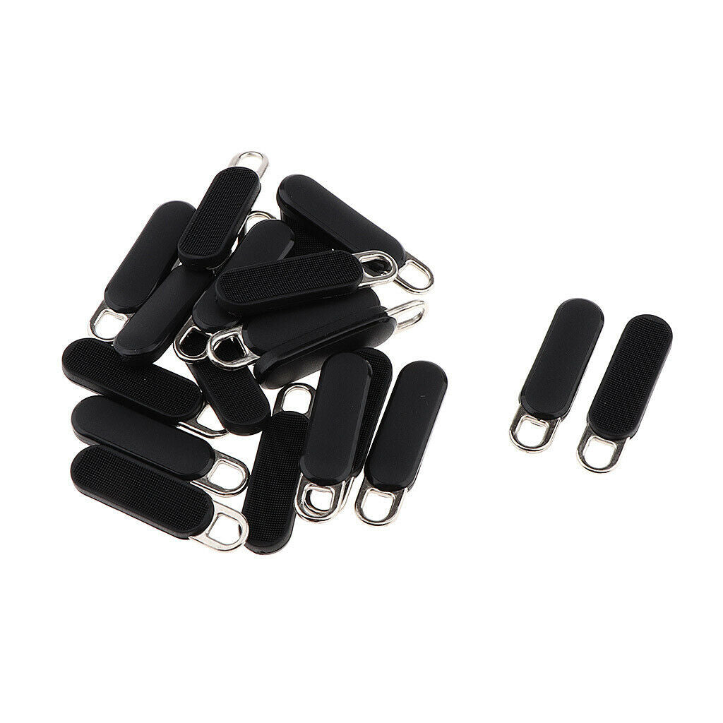 Pack of 20 Metal Zipper Sliders Black Zipper Pulls Tabs Bulks Zipper Puller