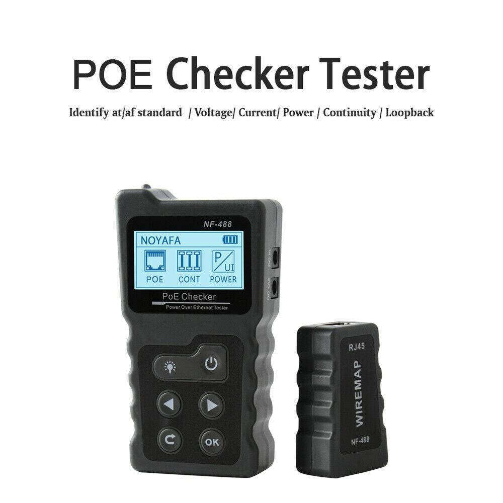 NF-488 POE Tester Automatically identify POE voltage/load/loop/power test
