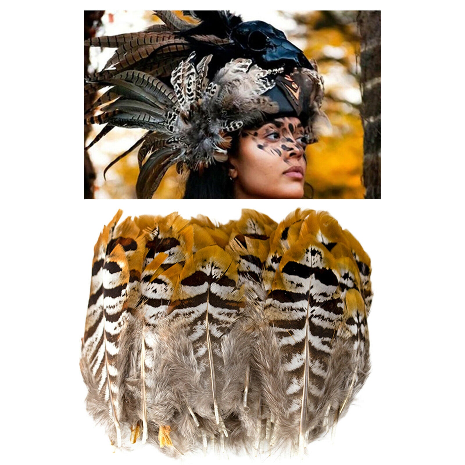 Natural Pheasant Feather Home Background Dream Catcher Earrings DIY 6-11cm