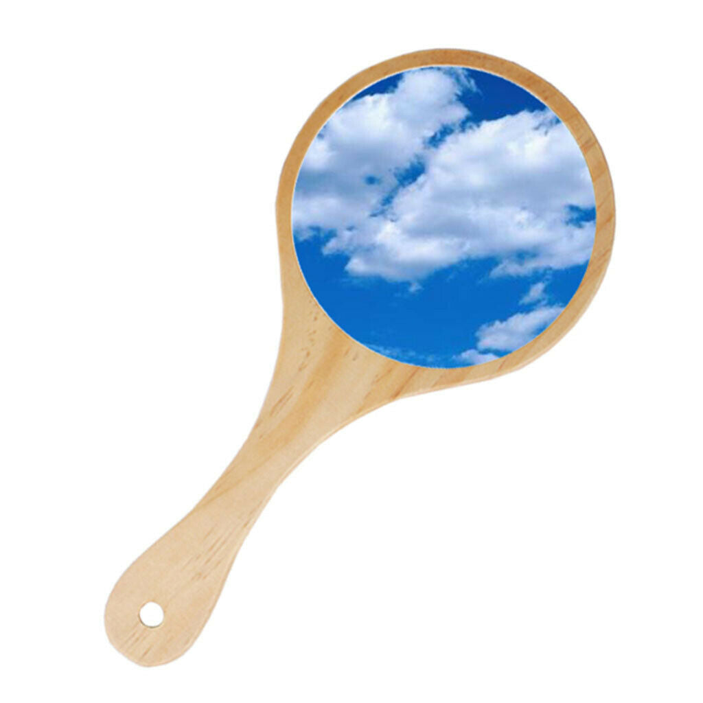 Pack Of 2 Colors Rustic Exquisite Wooden Makeup Mirrors Round Handheld Mirrors