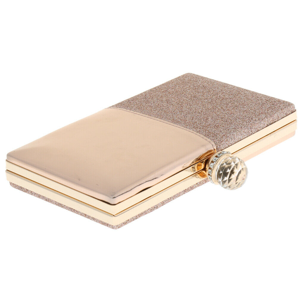 Womens Glitter Wedding Patent Leather Handbag Evening Party Clutch Bag Purse -