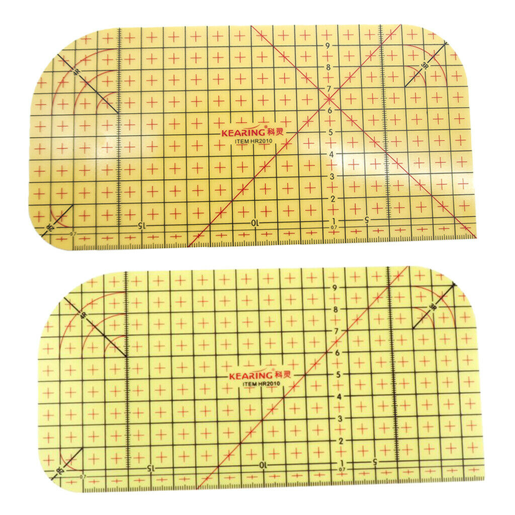 2pcs Heat Resistant Hot Ironing Rulers Quilting Fabric Sewing Tracing Ruler Tool