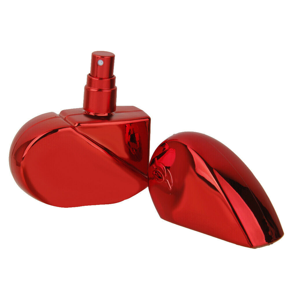 Travel Candy Heart Shape Perfume Atomizer Refillable Spray Bottles 25ml Red