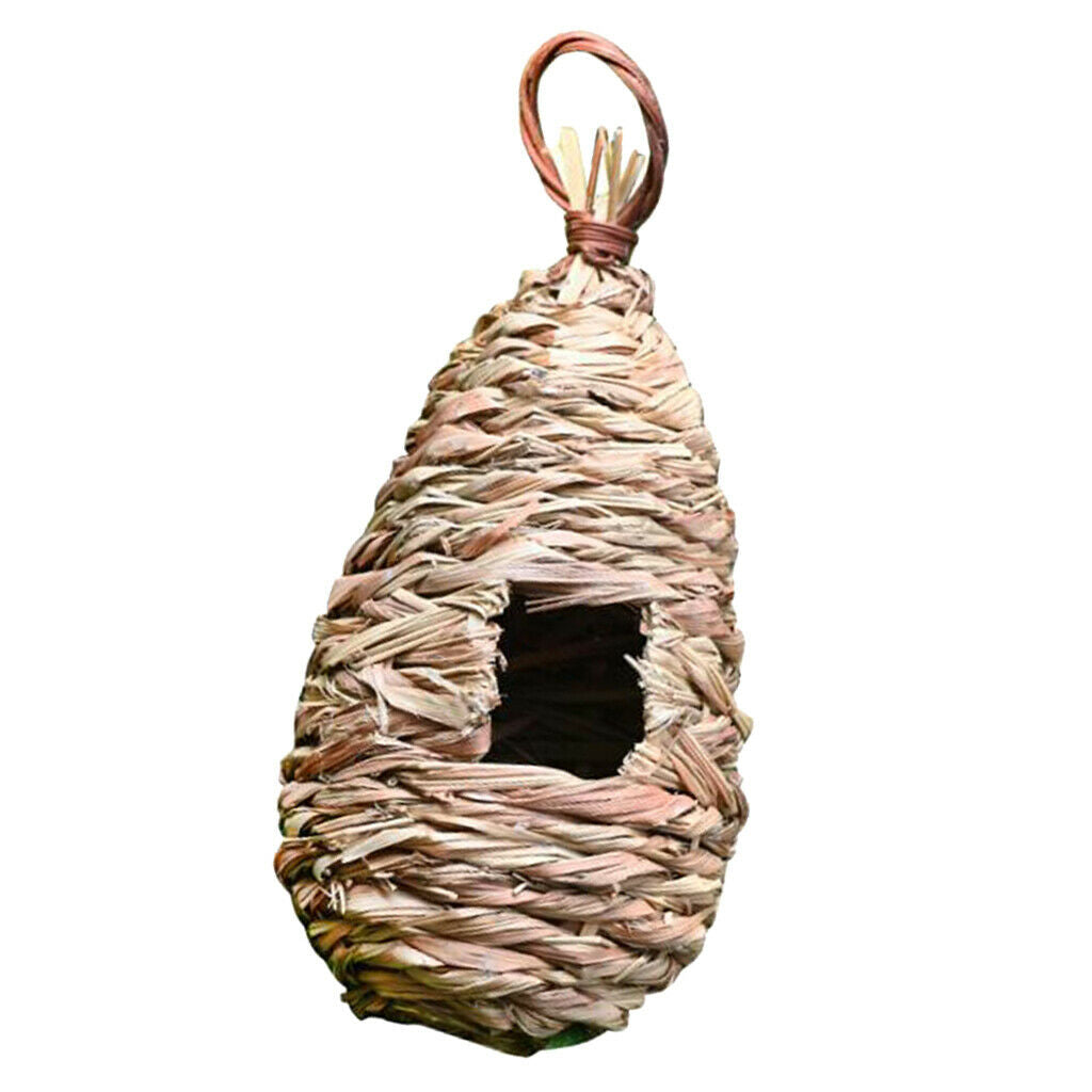 5Pcs Hibiscus Grass Hanging Birdhouse Finch Straw Bird Nest Decoration