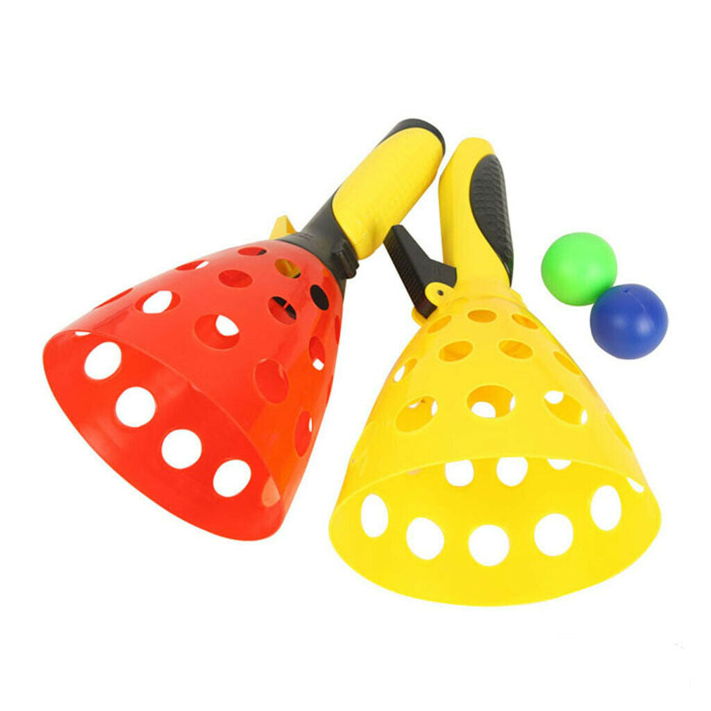 Launch & Catch Balls Game Double Set Children Outdoor Garden Play Activity Fun