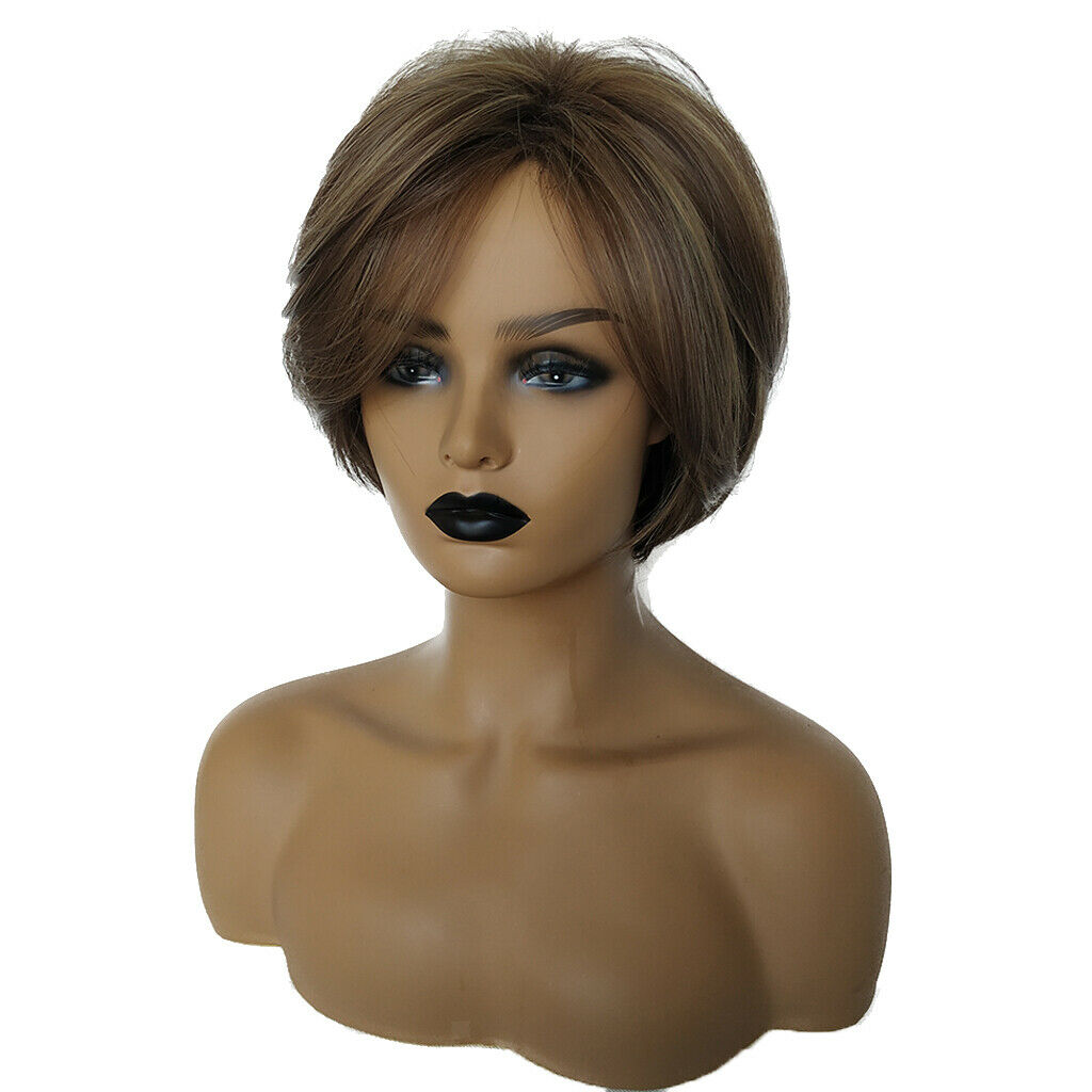Real Natural Short Brown Wigs for Black Women,African American Women,Brazilian,