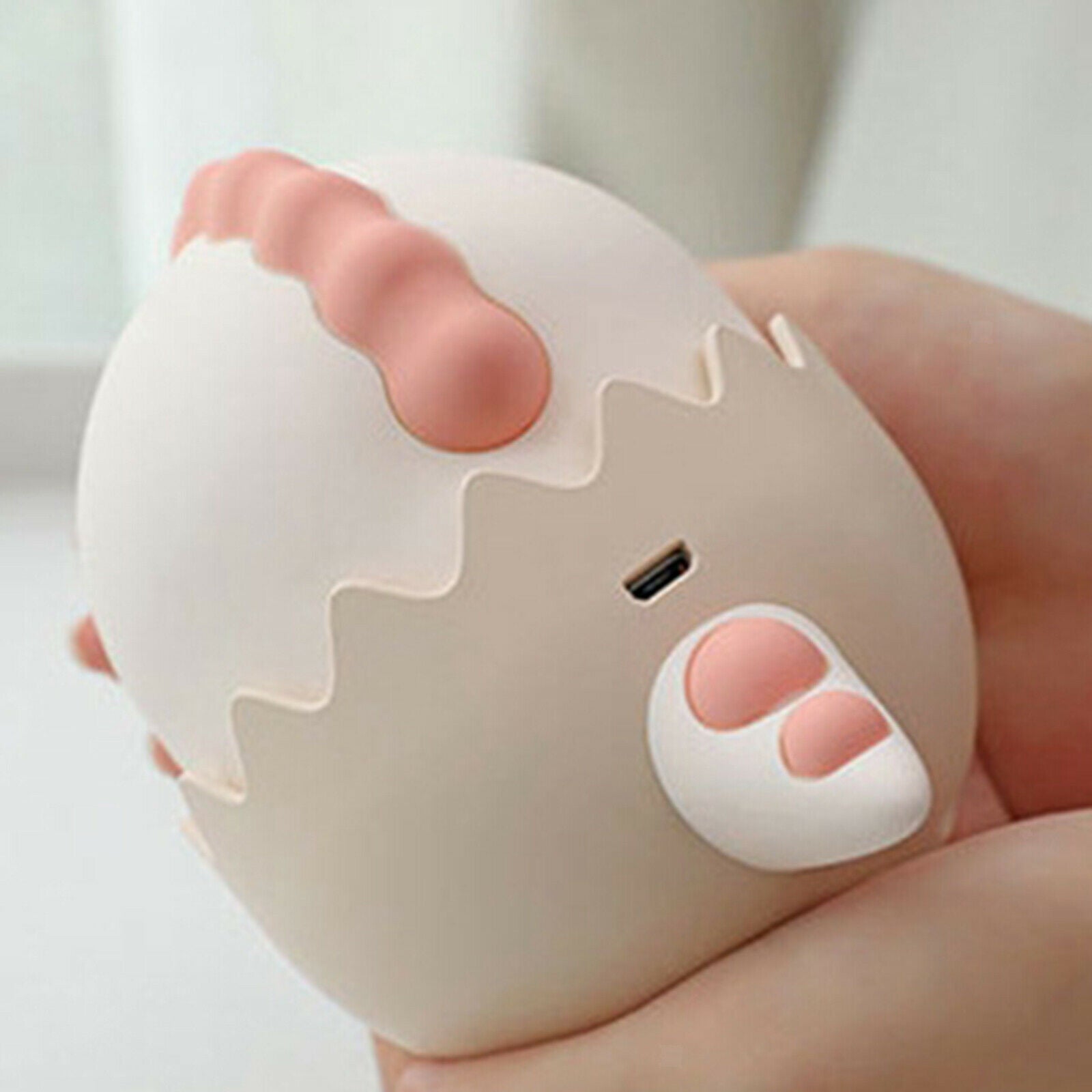 USB Rechargeable Night Light Lamp Silicone Dinosaur Color Change Pink