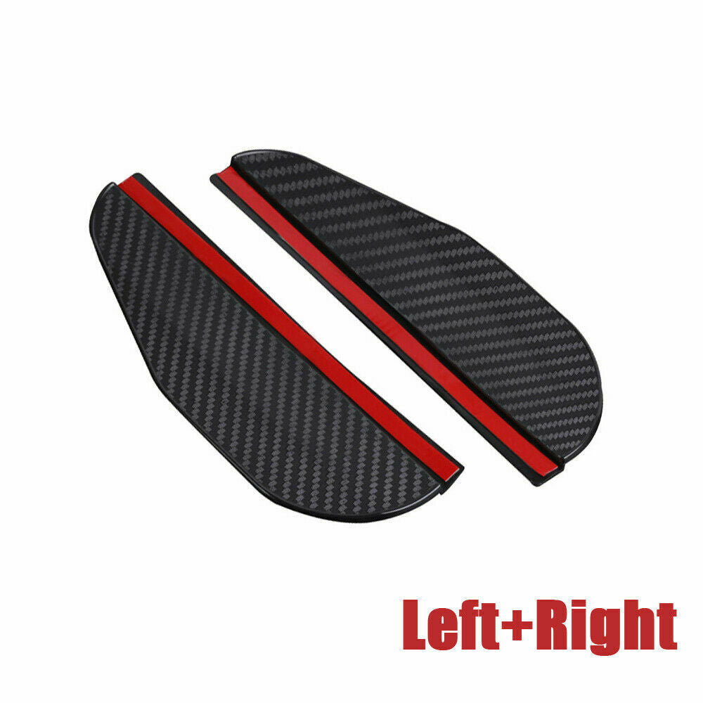 2 Piece Carbon Fiber Black Mirror Rain Visor Guard For Car Auto Accessories