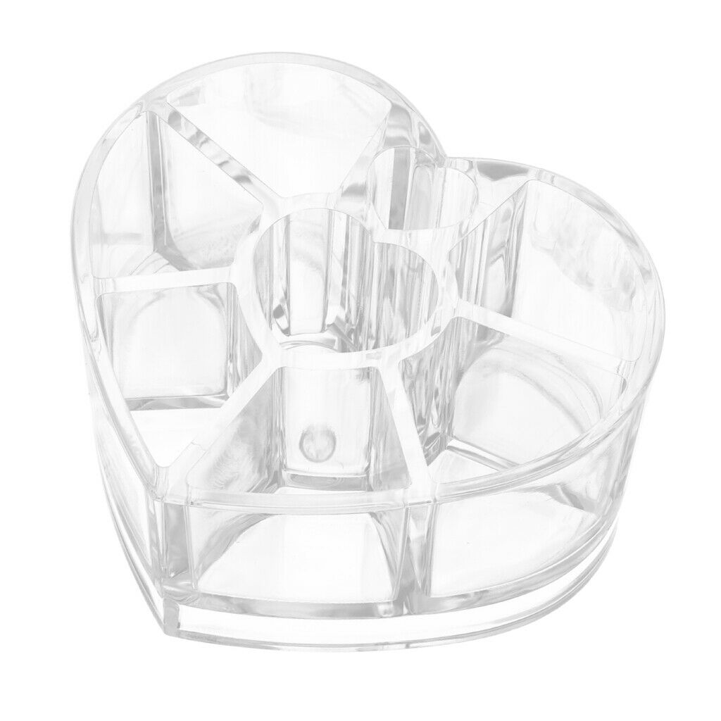Clear Acrylic Box Storage Container Cosmetic Organizer Heart Shape Case