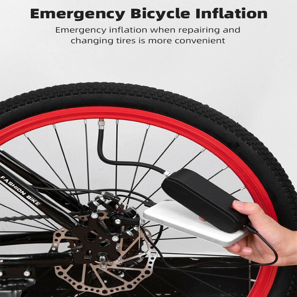 Electrical Air Pump Compressor Tire Inflatable Deflate LED USB Charge Motorcycle