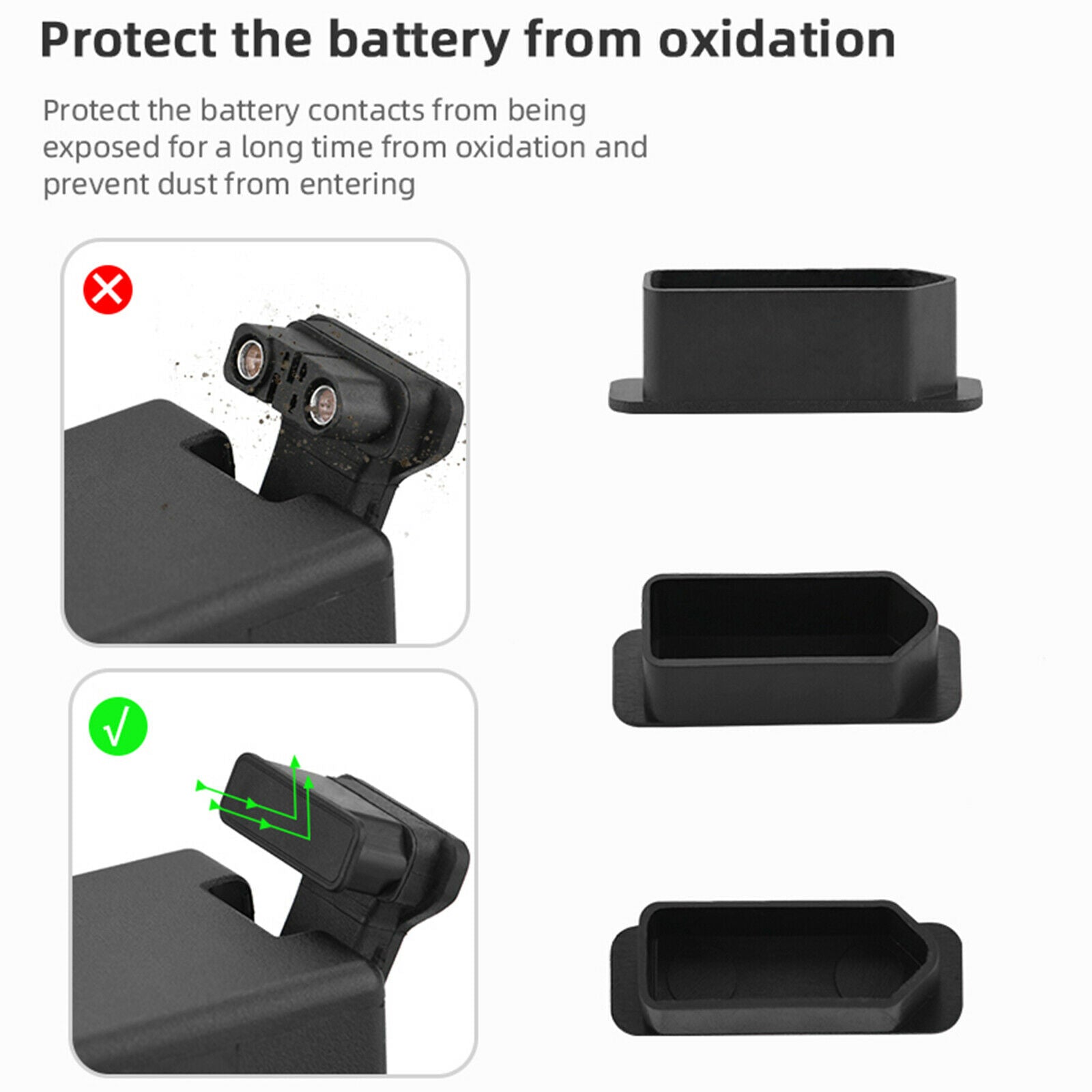 Battery Port Dust Cover Plug Protection Cover for DJI FPV Combo Parts Black