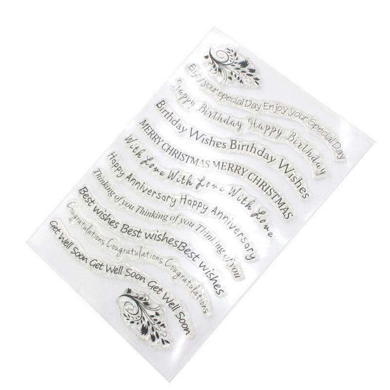 Best Wishes Clear Silicone Rubber Stamp DIY Cling Diary Scrapbooking Card Decor