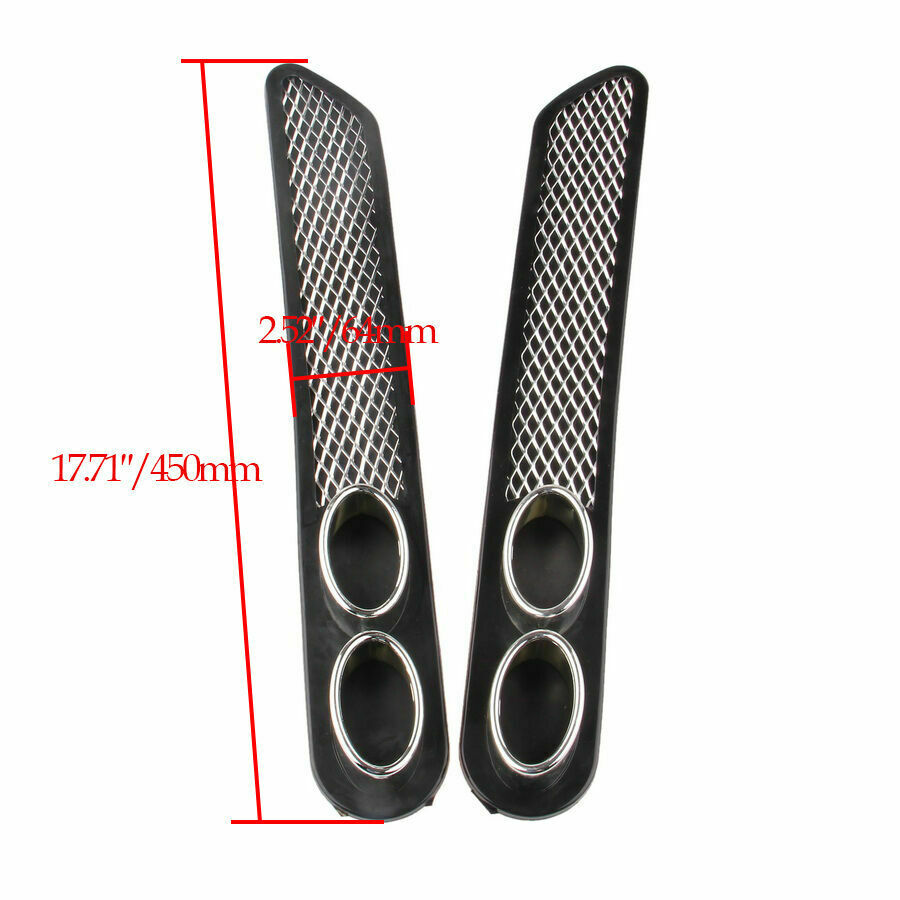 New Universal Air Flow breather vent CAR DIY Grille Side Rear Decor Fender Black