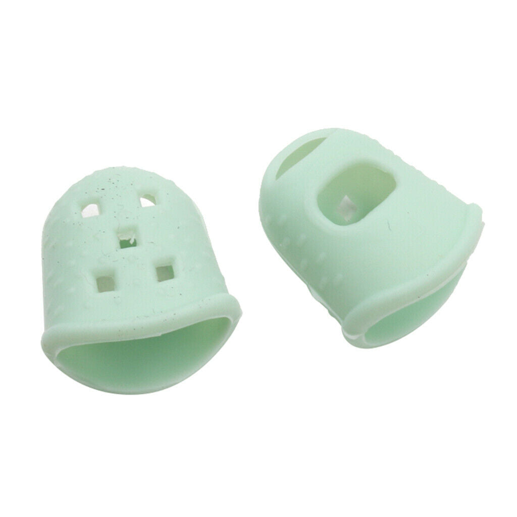 Silicone Kalimba Thumb Picks Finger Protector Fingertips for Beginner Green