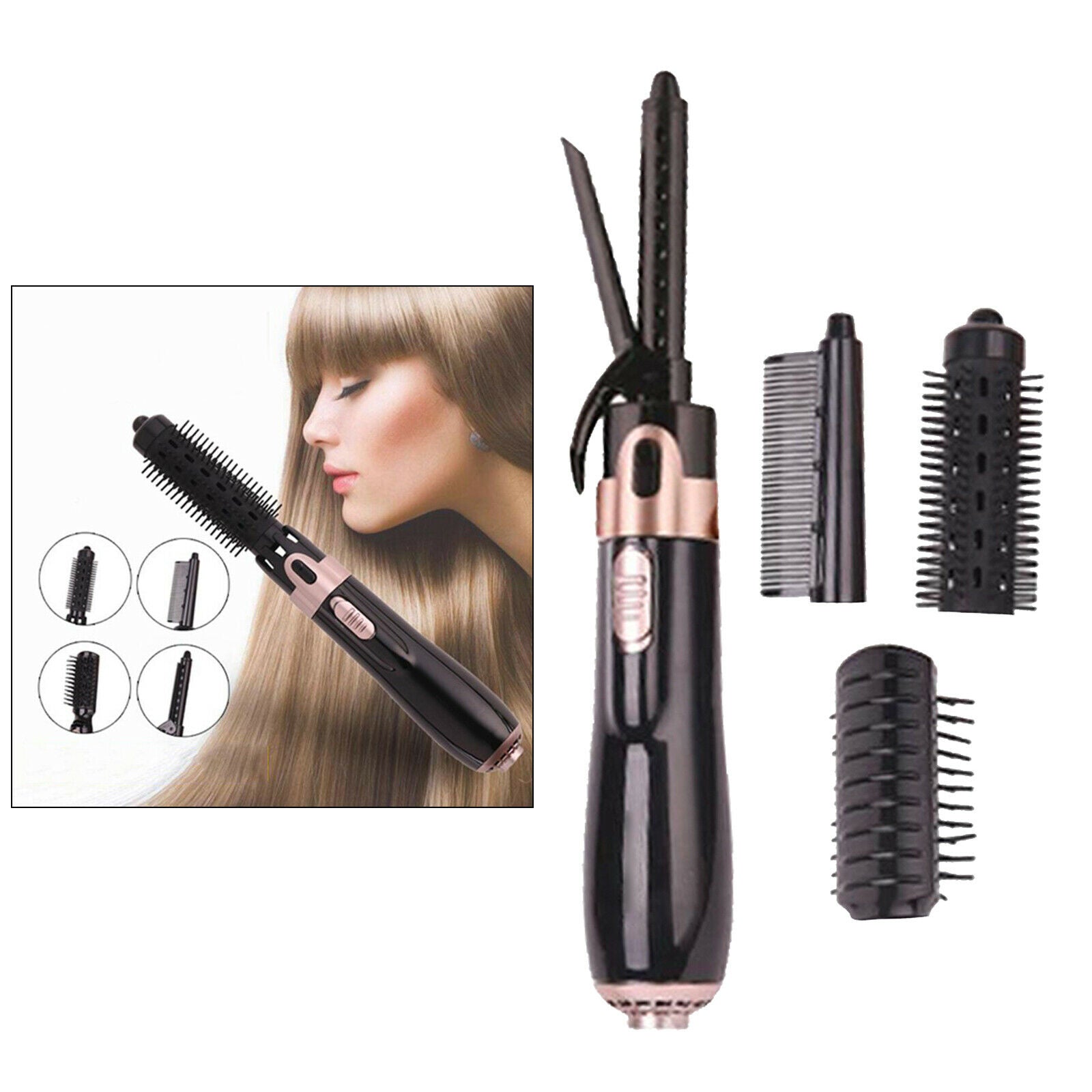 Hot Air Brush, Hair Dryer with Hair Curler Straightener Styler, Ceramic Electric