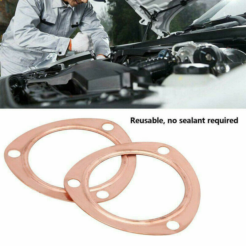 2 1/2" Copper Header Exhaust Collector Gaskets Reusable SBC BBC 302 350 454 2.5"