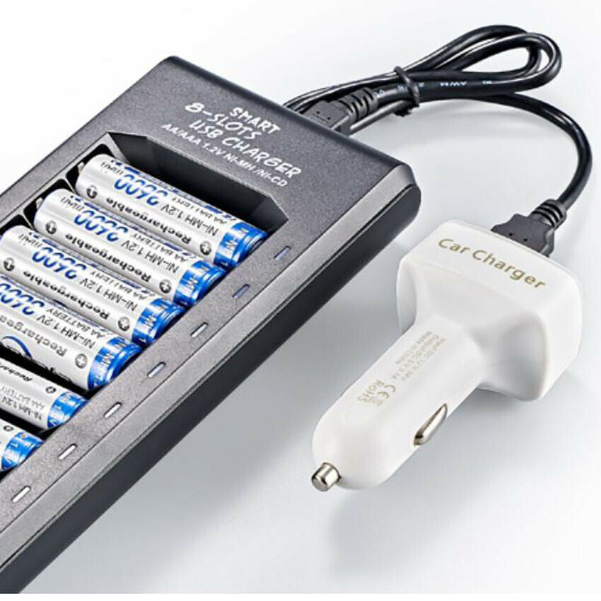 8-Slots Smart Fast Charger For AA AAA Li-ion/NIMH Rechargeable Batteries