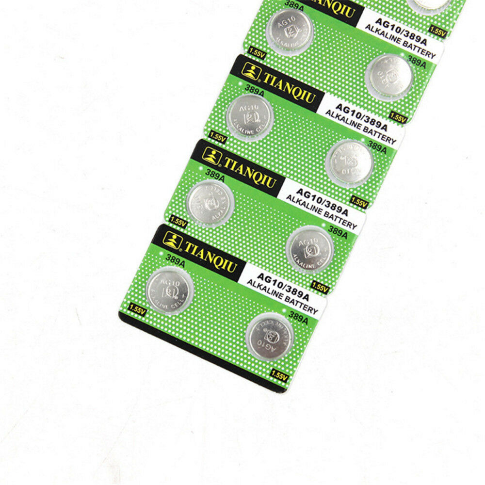 10PCS AG10 LR1130 389 LR54 L1131 189 Button Cell Coin Battery 1.55V Simple