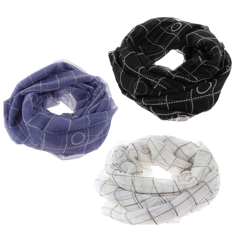Dotted Grid Lightweight Fashion Long Scarf Shawl for Women Blue