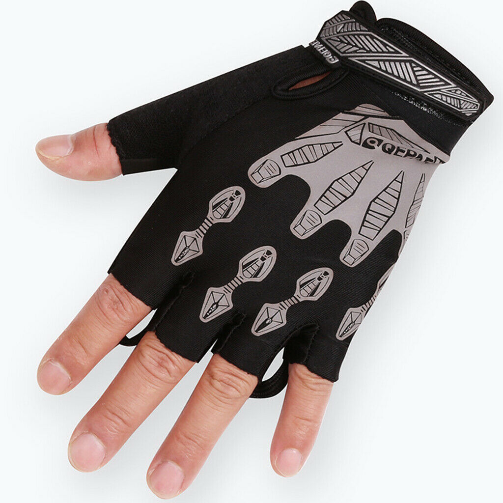 Cycling Gloves Half Finger Bicycle Damping Fingerless Sports Gray XL