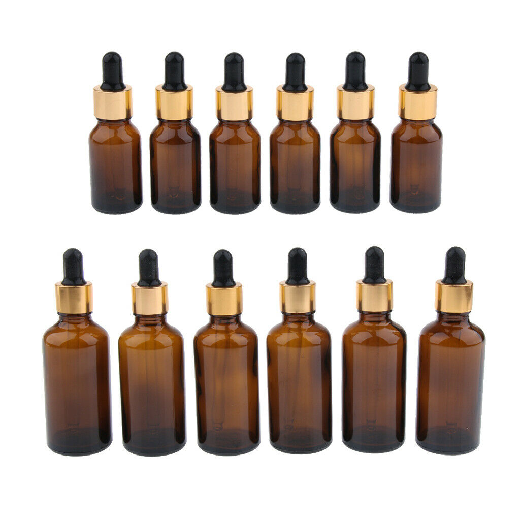 12pcs Glass Bottle with Glass Eye Dropper Dispenser for Essential Oil, Chemistry