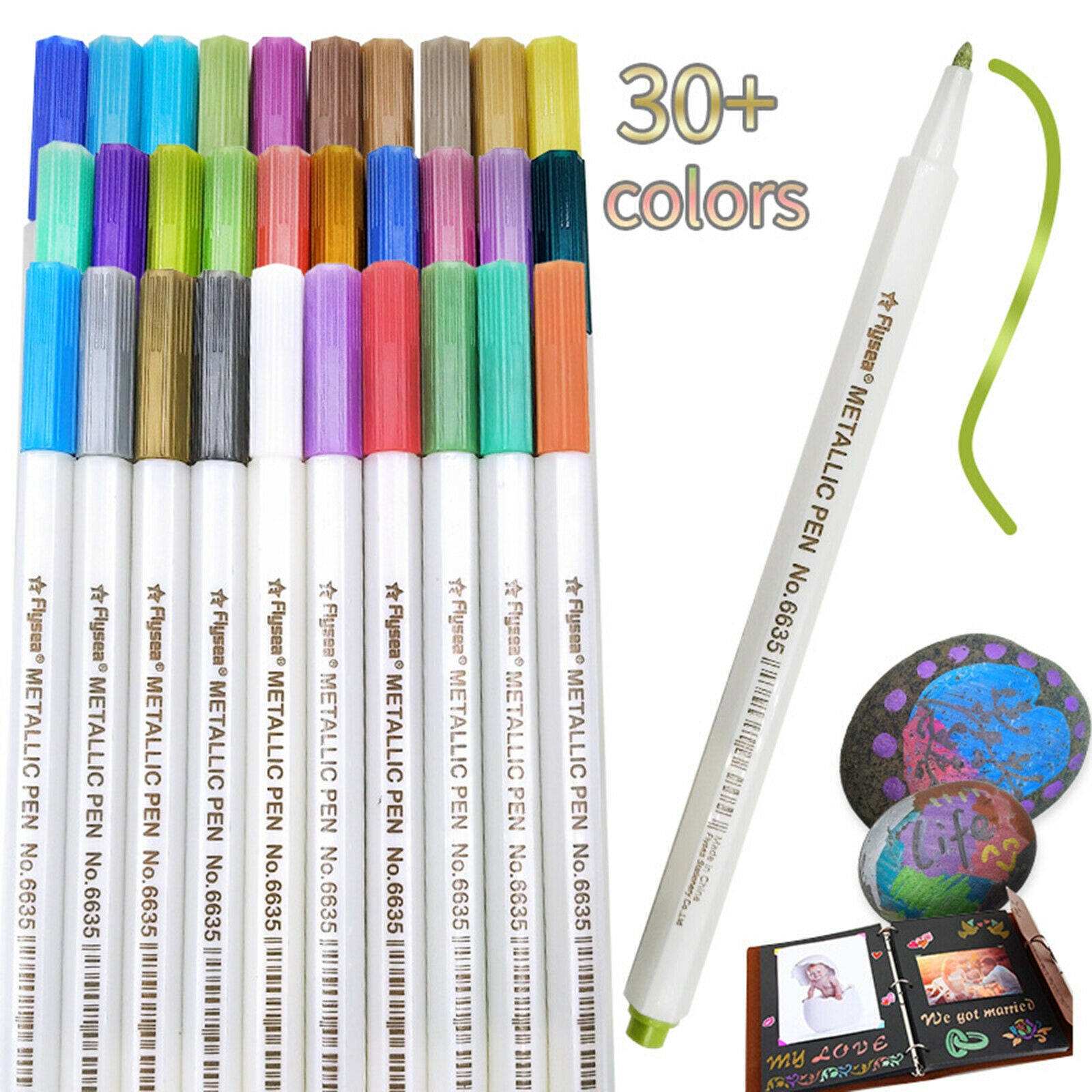 30pcs / set Assorted glitter painting marker pen reading drawing coloring