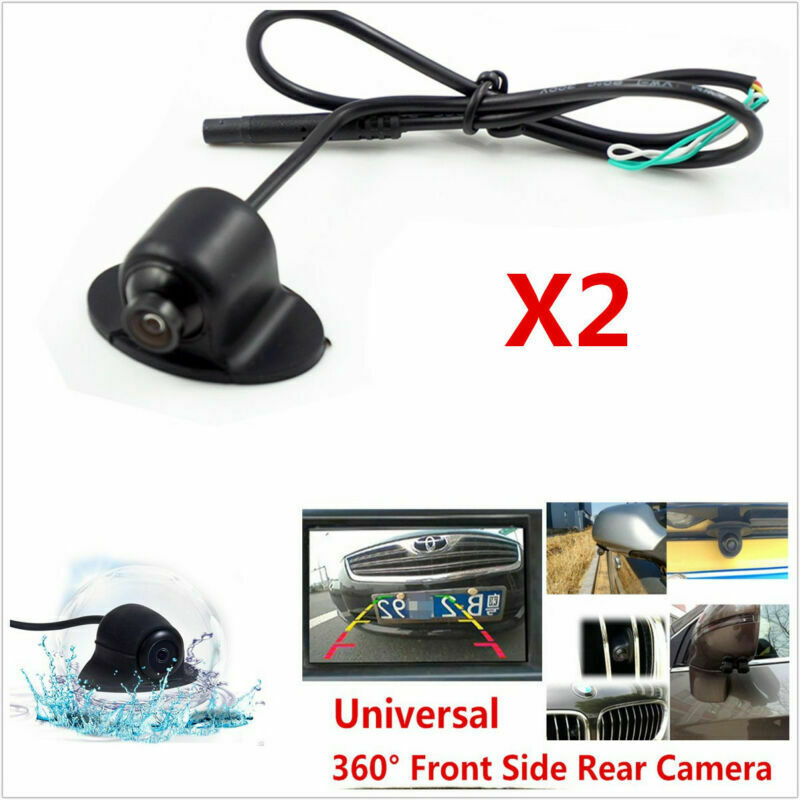 2X360Â° HD Rotatable Car Front Side Rearview Mirror Reverse Backup Camera Parking