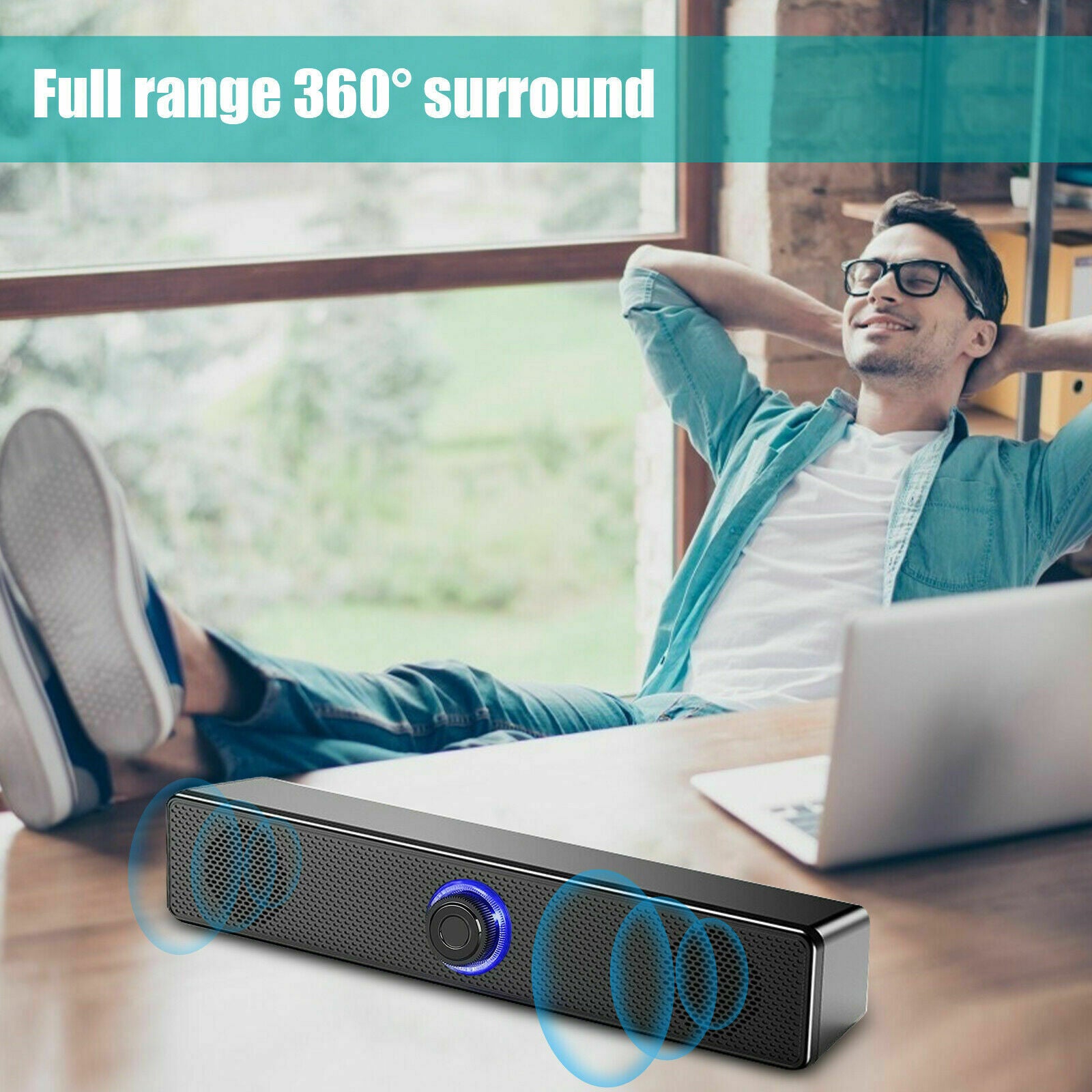 Stereo Bass Sound Computer Speakers 3.5mm USB Wired Soundbar for Laptop Desktop