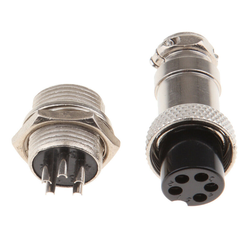 Pair GX16 5Pins Waterproof Male Female Panel Metal Aviation Wire Connector