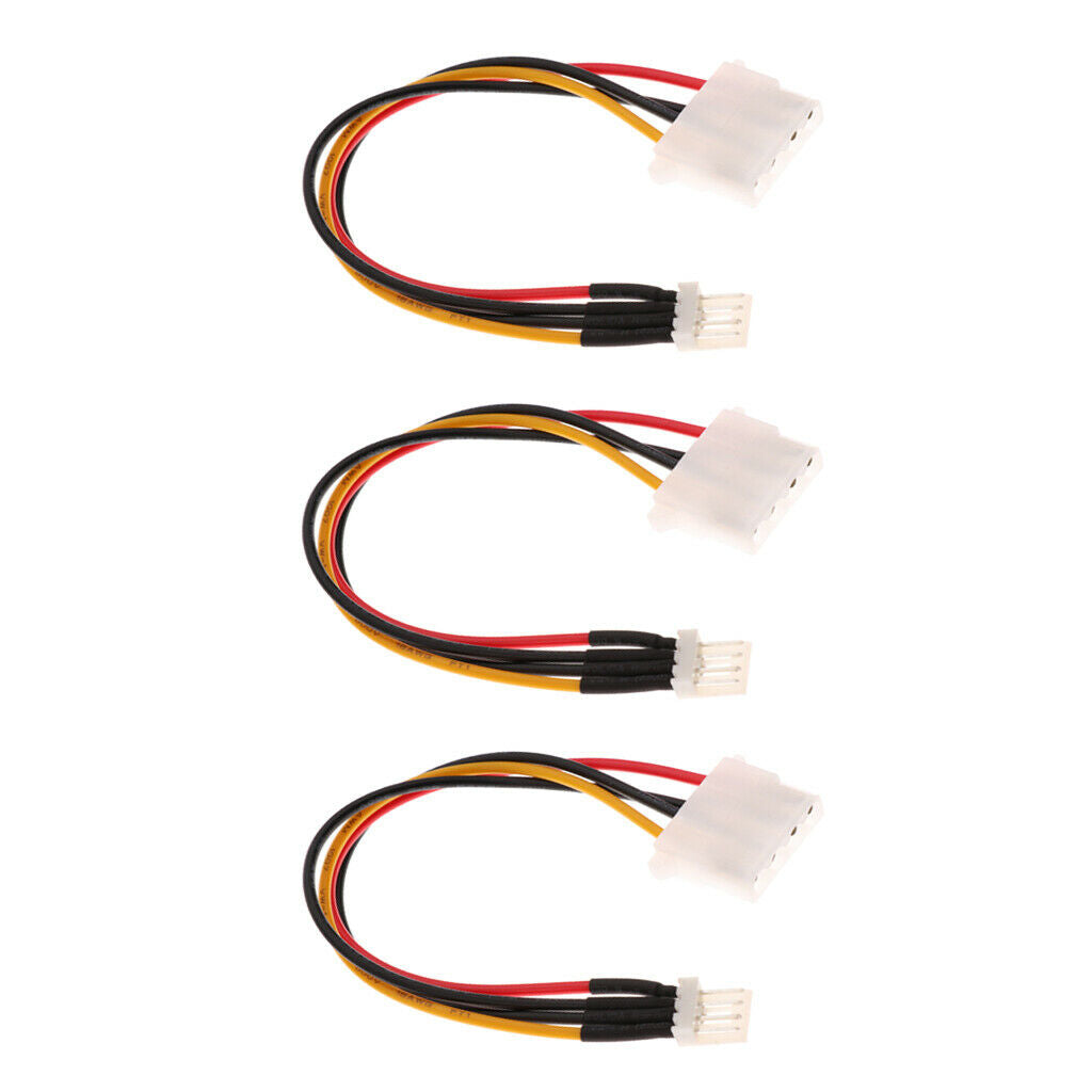 3Pcs 4Pin Floppy Drive Male to 4Pin Female Power Extension Cable Adapter
