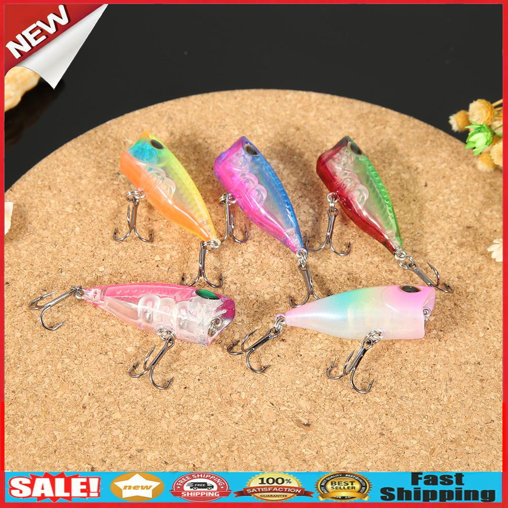 5pcs Fishing Lure Wobblers 4cm 3.5g Floating Crankbait Artificial Hard Bait @
