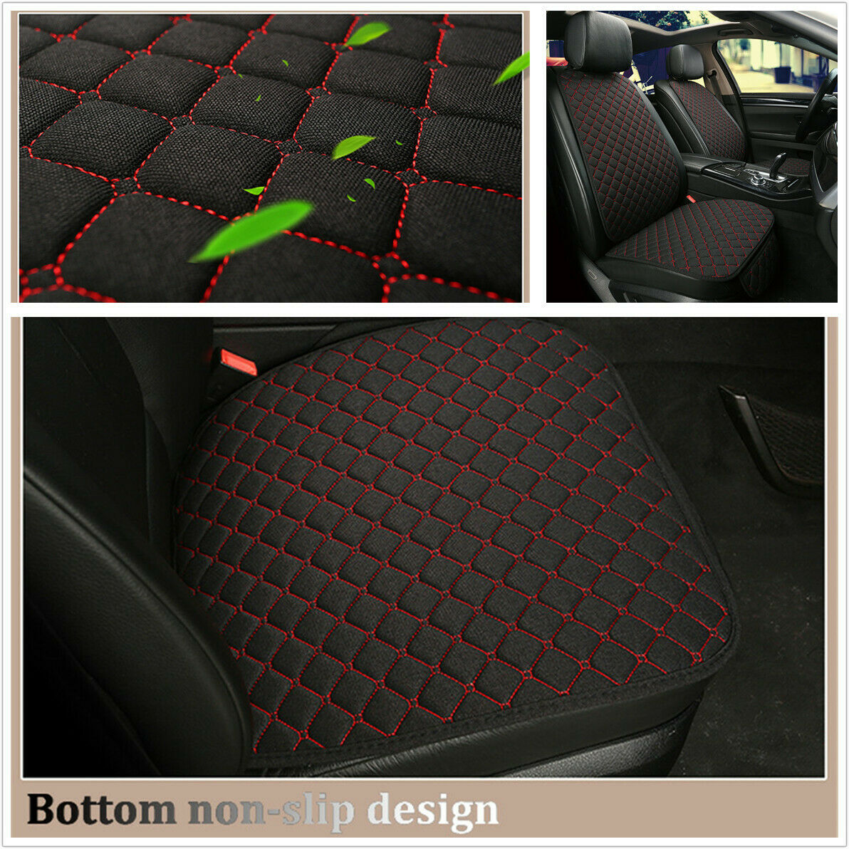 1pc Linen Seat Cover Mat Cushion Four Seasons Universal Car Truck Easy Install