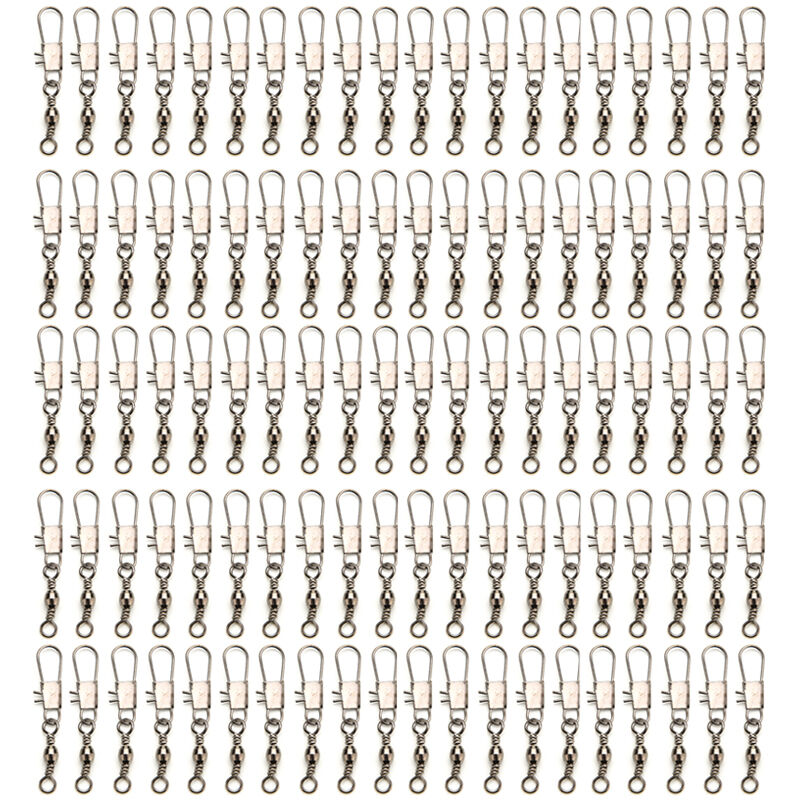 100x Fishing Barrel Swivels Connector Snaps Feeder Coarse Tackle Sea Fish Lin.DD