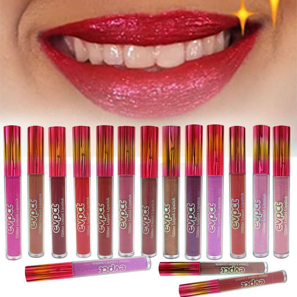 Long Lasting Lip Liquid Matte Metallic Women Glitter Lipstick Lip Gloss Makeup~