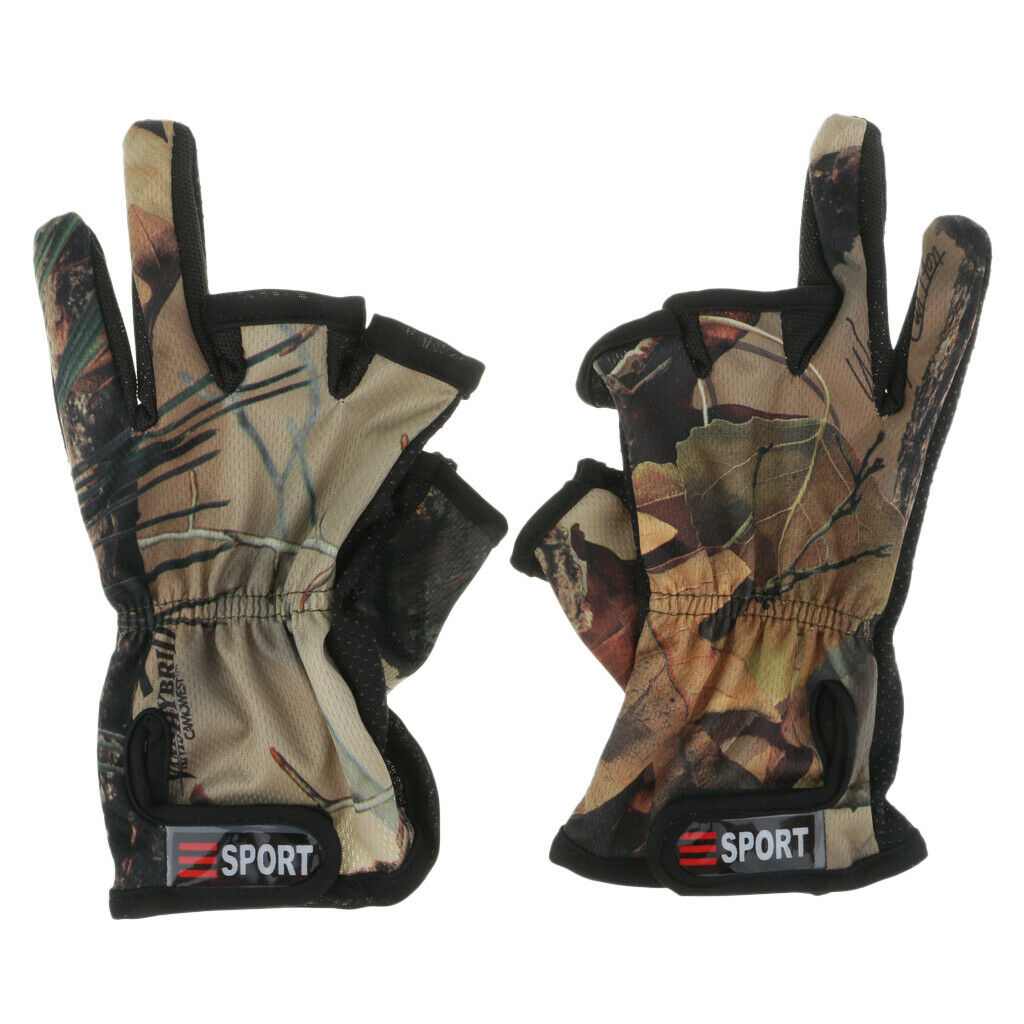 1 Pair 3 Finger Cut Fishing Gloves Lightweight and Waterproof for Canoeing