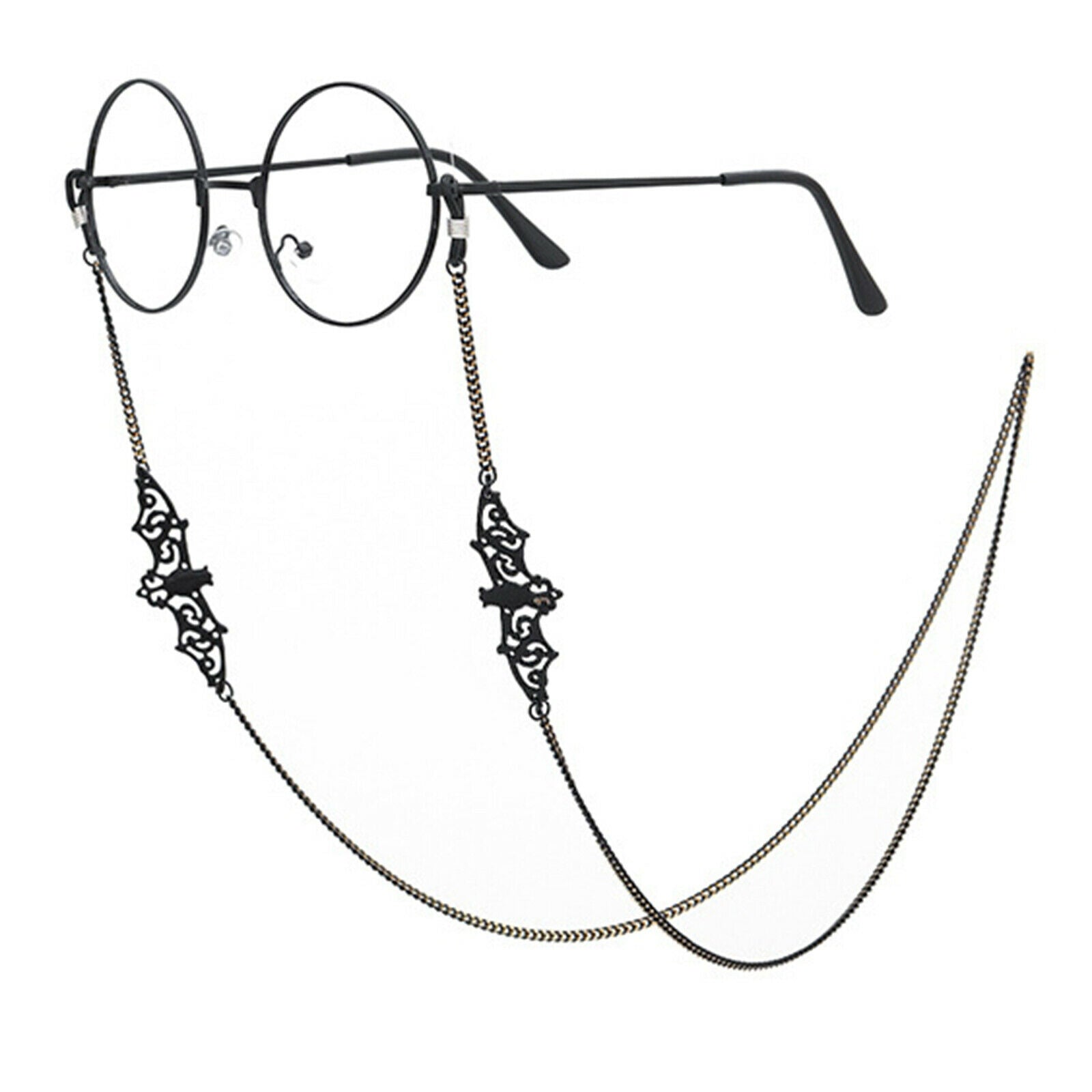 Eyeglass Chain Black Bat Decor Reading Eyewear Retainer Necklace Lanyards
