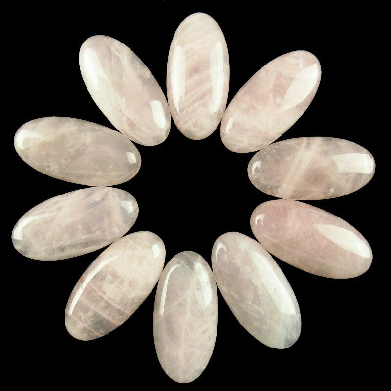 8pcs 30x15x6mm Natural Rose Quartz 36g Oval Cab Cabochon A-300JM