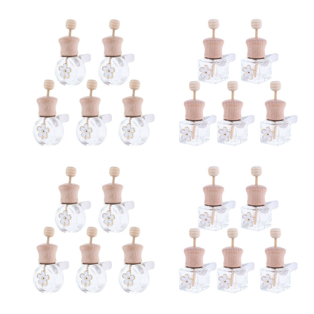 20Pack Transparent Empty Decorative Car Hanging Perfume Bottle 8ml+6ml