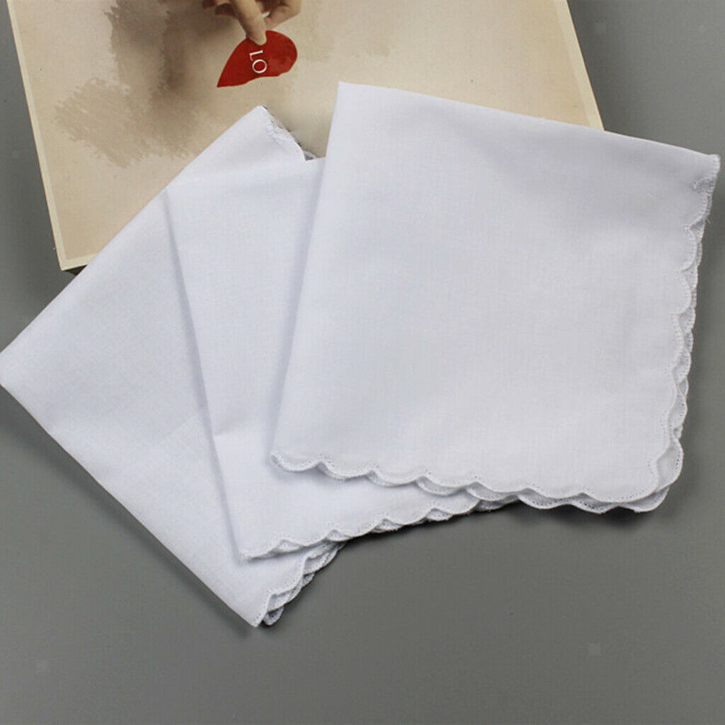 6x 100% Cotton DIY Blank Handkerchiefs Bridal Party Handkerchiefs