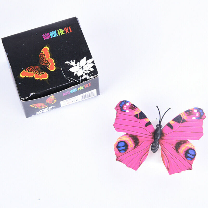 7 Color Changing Butterfly LED Night Lights Mains Room Desks Wall Home Decors