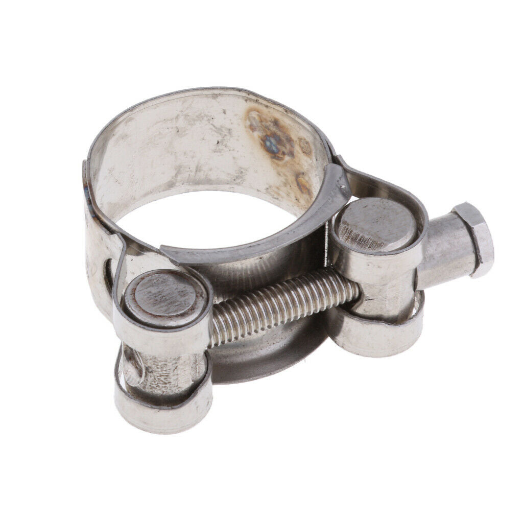 2Pcs Universal 29-31mm Motorcycle Exhaust Pipe Clamp Caliper Stainless Steel