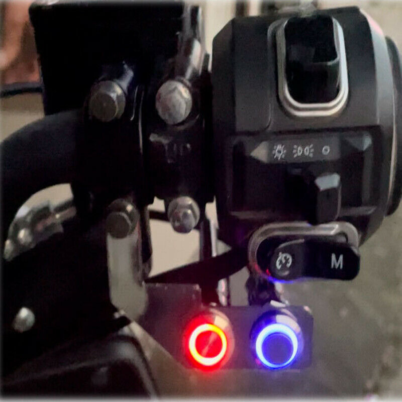 Motorcycle Switch Handlebar ON-Off Push 2 Buttons Waterproof LED for Light Horn