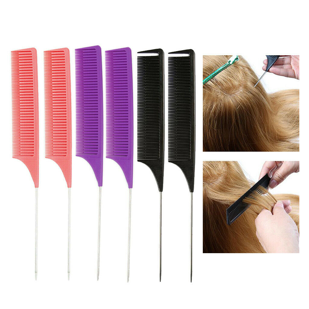 6pack ABS Weave Highlighting Foiling Hair Comb Highlight for Salon Pin Tail