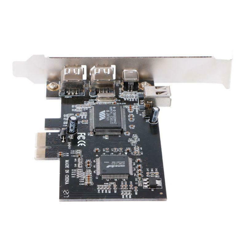 PCI-e 1X IEEE 1394A 4 Port(3+1) Firewire Card Adapter 6-4 Pin Cable For Desktop