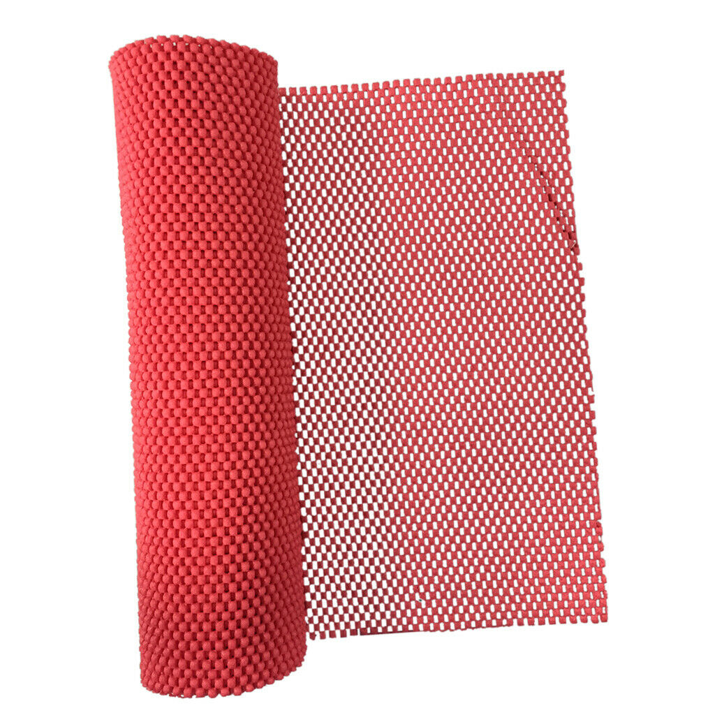 2Pcs Anti  Grip Pad Cupboard Cabinet Drawer Liner Mat 30x200cm Red