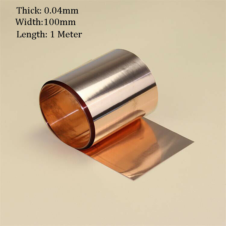 1pc Width 100mm*0.04*1000mm 99.9% Pure Copper T2 Cu Metal Sheet Foil Plate Strip