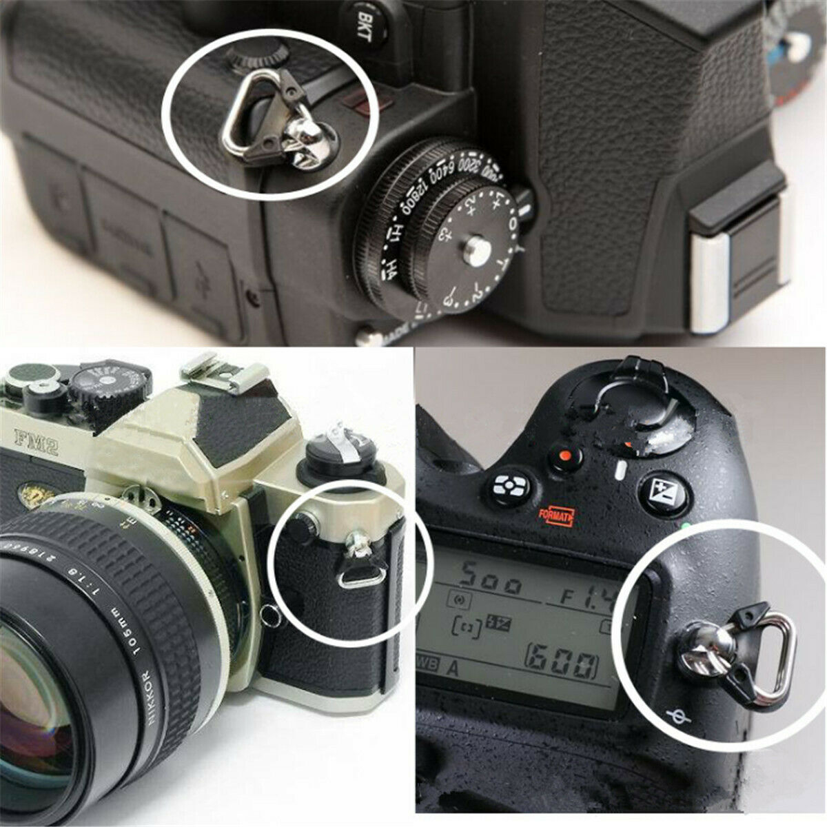 8pcs Camera Strap Triangle Split Ring Hook 10mm for Canon Nikon Sony Olympus