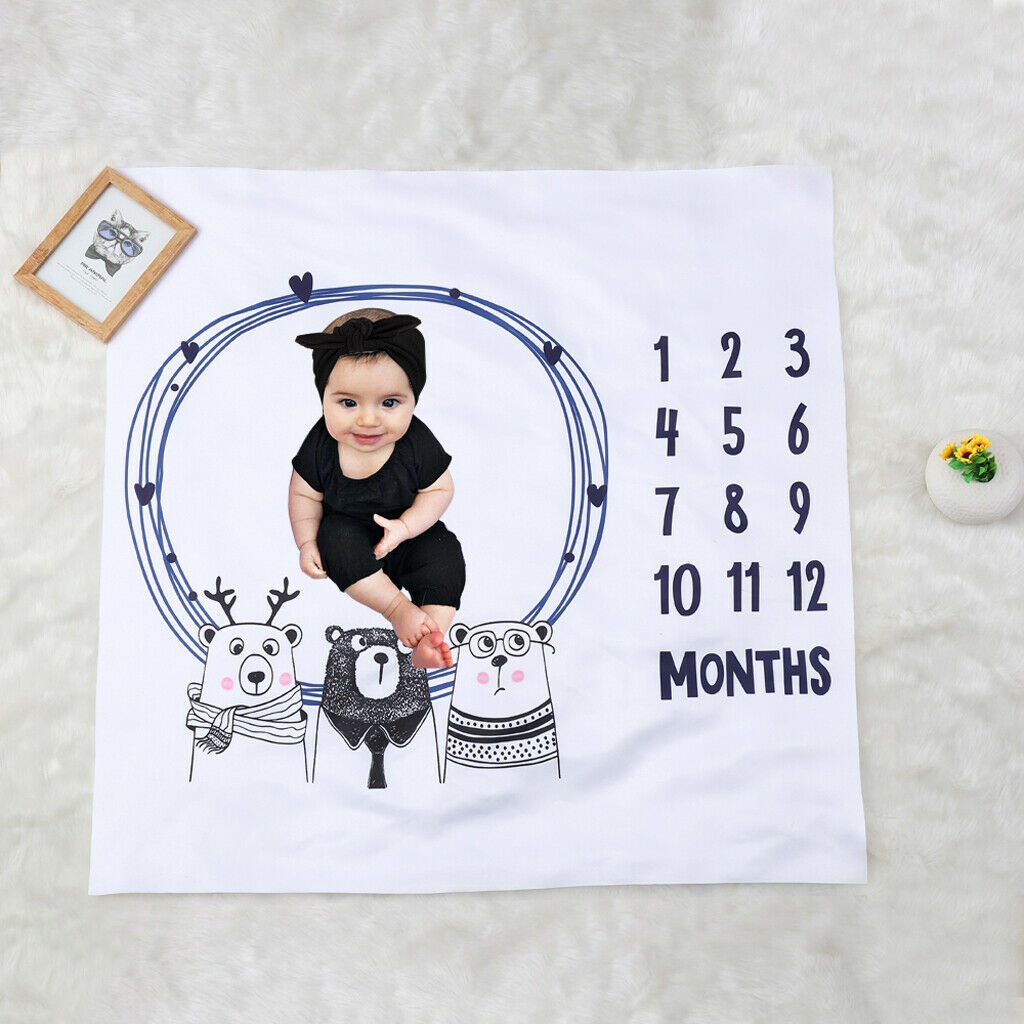 Baby Milestone Blanket - Baby Monthly Milestone Blanket - Cute Newborn