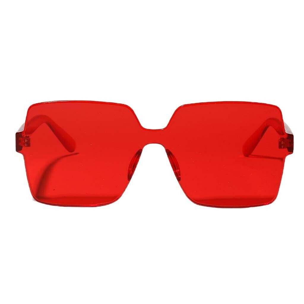 3 Pieces Fashion One Piece Sunglasses Square Rimless Eyeglasses Party Shades