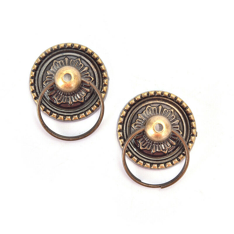 2pcs Retro Bronze Kitchen Cabinet Knobs Cupboard Door Handles Wardrobe Ha.l8